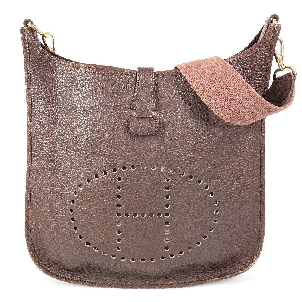 HERMES Evelyne 1 GM Evelyne GM Bag Crossbody Shoulder Bag Togo Unisex Cacao Brown
