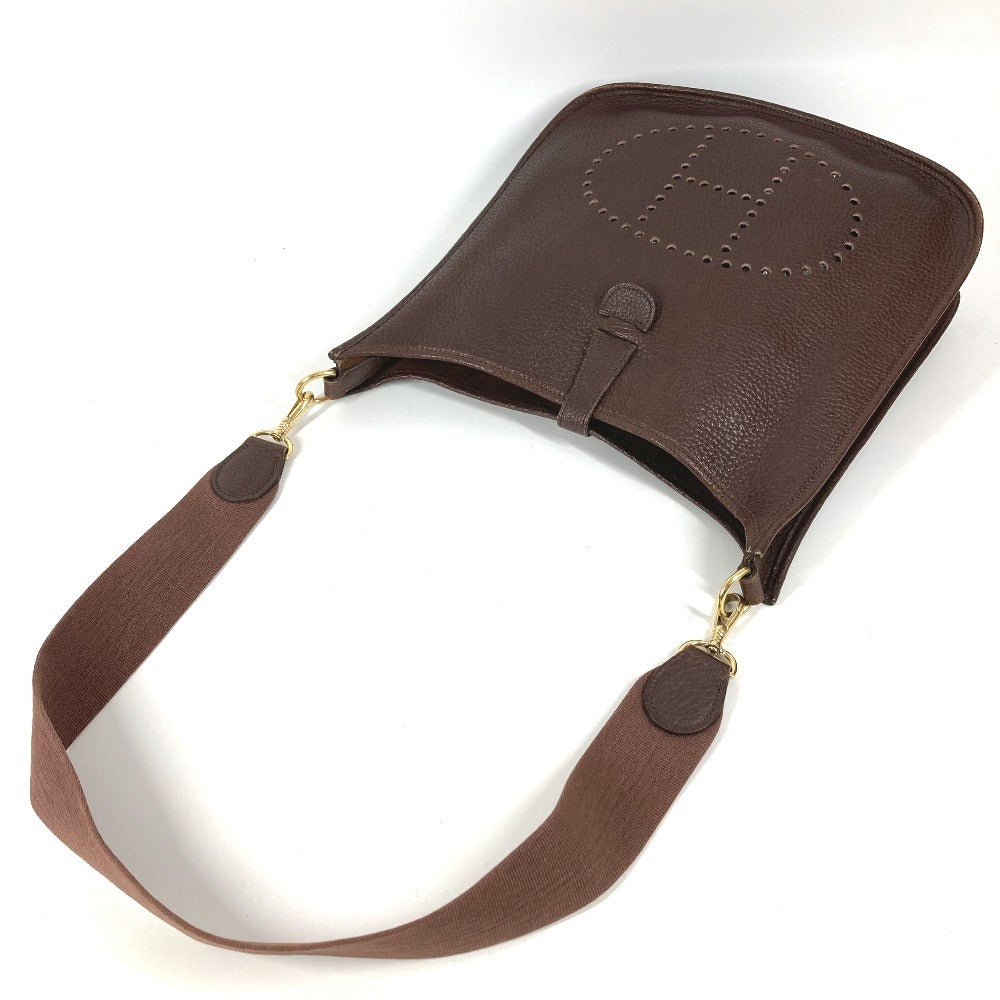 HERMES Evelyne 1 GM Evelyne GM Bag Crossbody Shoulder Bag Togo Unisex Cacao Brown