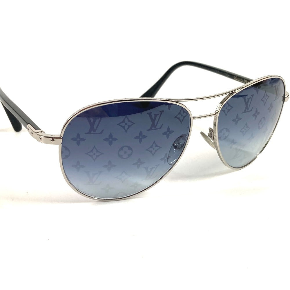 LOUIS VUITTON Z0165U Monogram Conspiration Pilot Glasses Eyewear Sunglasses Metal Unisex Silver