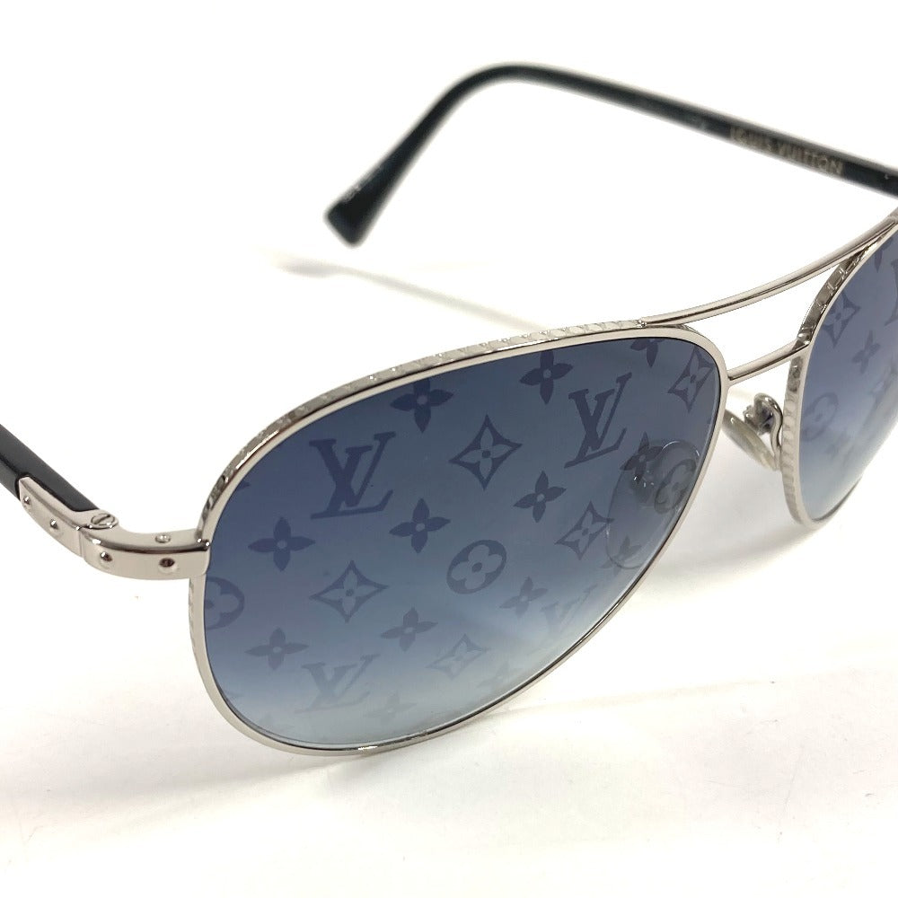 LOUIS VUITTON Z0165U Monogram Conspiration Pilot Glasses Eyewear Sunglasses Metal Unisex Silver