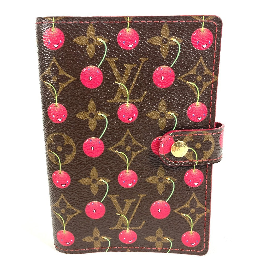 LOUIS VUITTON R21023 Monogram Cerises Agenda PM Agenda PM System Planner Takashi Murakami Stationery Planner Cover Monogram Cerises Canvas Women's Brown