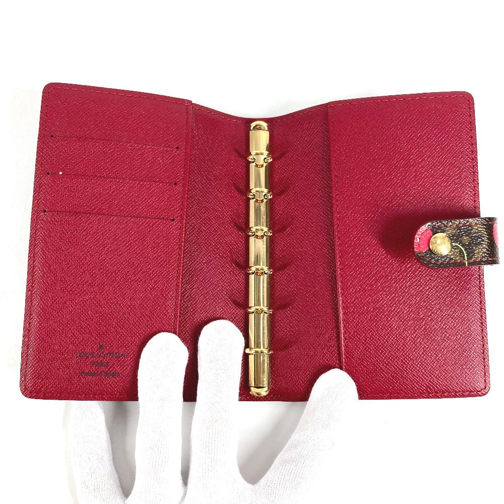 LOUIS VUITTON R21023 Monogram Cerises Agenda PM Agenda PM System Planner Takashi Murakami Stationery Planner Cover Monogram Cerises Canvas Women's Brown