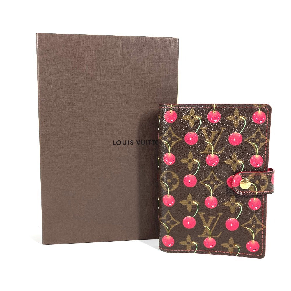 LOUIS VUITTON R21023 Monogram Cerises Agenda PM Agenda PM System Planner Takashi Murakami Stationery Planner Cover Monogram Cerises Canvas Women's Brown