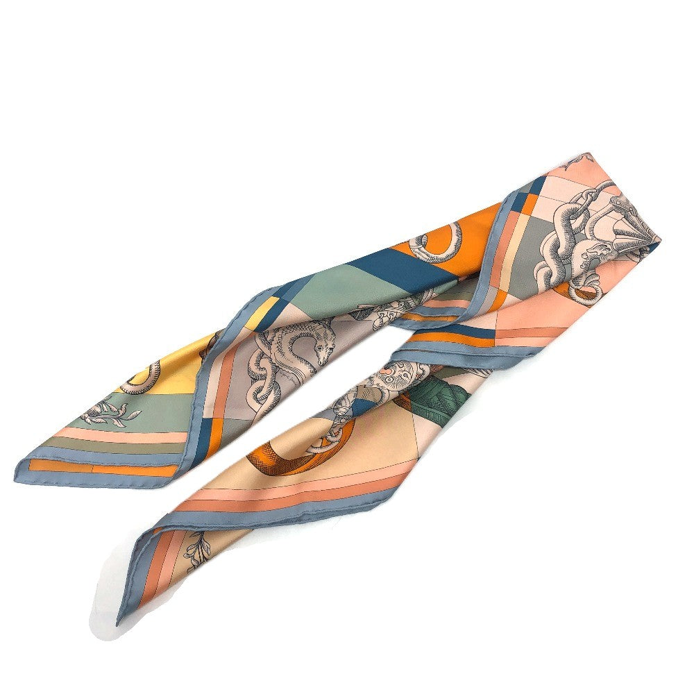 HERMES Double-Face Della Cavalleria Carre 90 Carre 90 Shawl Stole Large Scarf Scarf Silk Unisex Orange