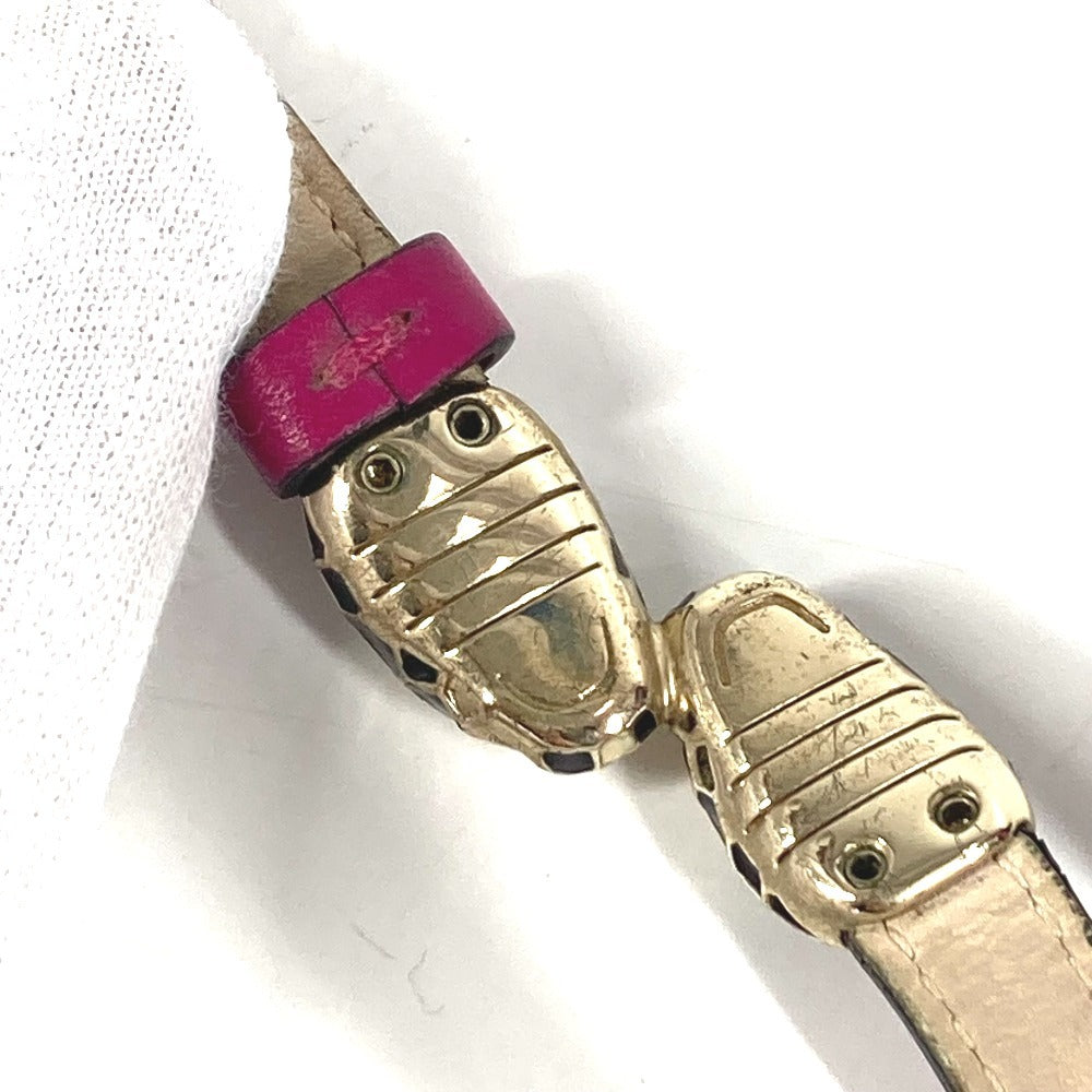 BVLGARI Double-Wrap Bracelet Bangle Serpenti Forever Logo Accessory Jewelry Bracelet Leather Unisex Pink