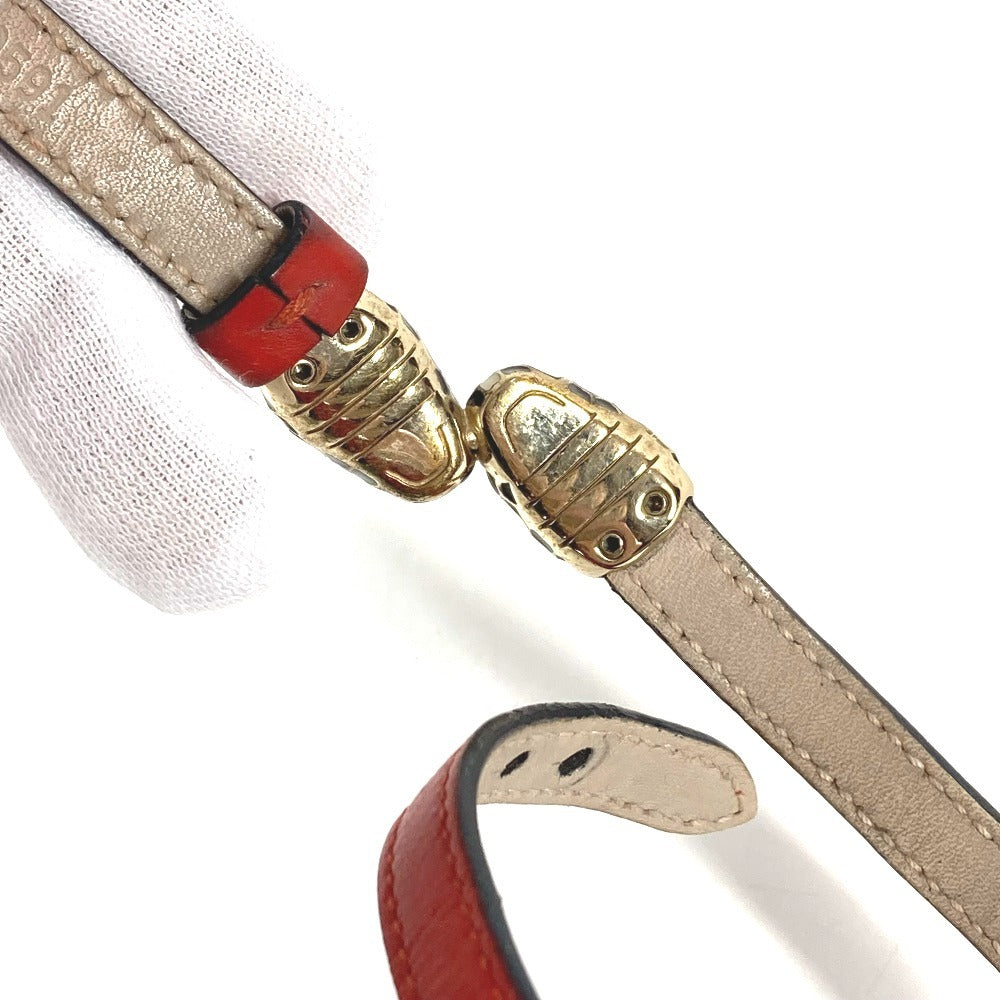 BVLGARI Double Bracelet Bangle Serpenti Forever Logo Accessory Jewelry Bracelet Leather Unisex Red