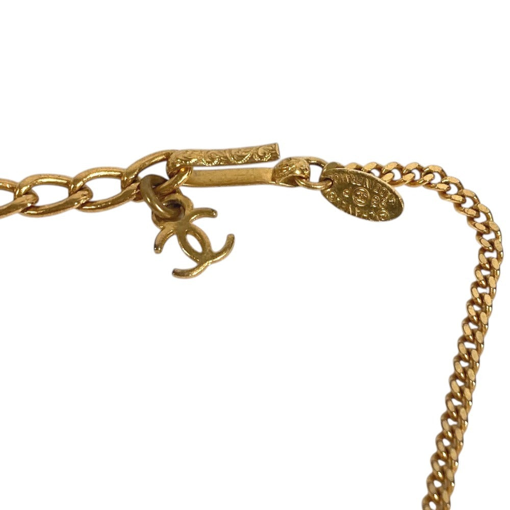 CHANEL 98P Soccer Ball Logo CC Coco Mark Accessory Jewelry Chain Necklace Metal Unisex White