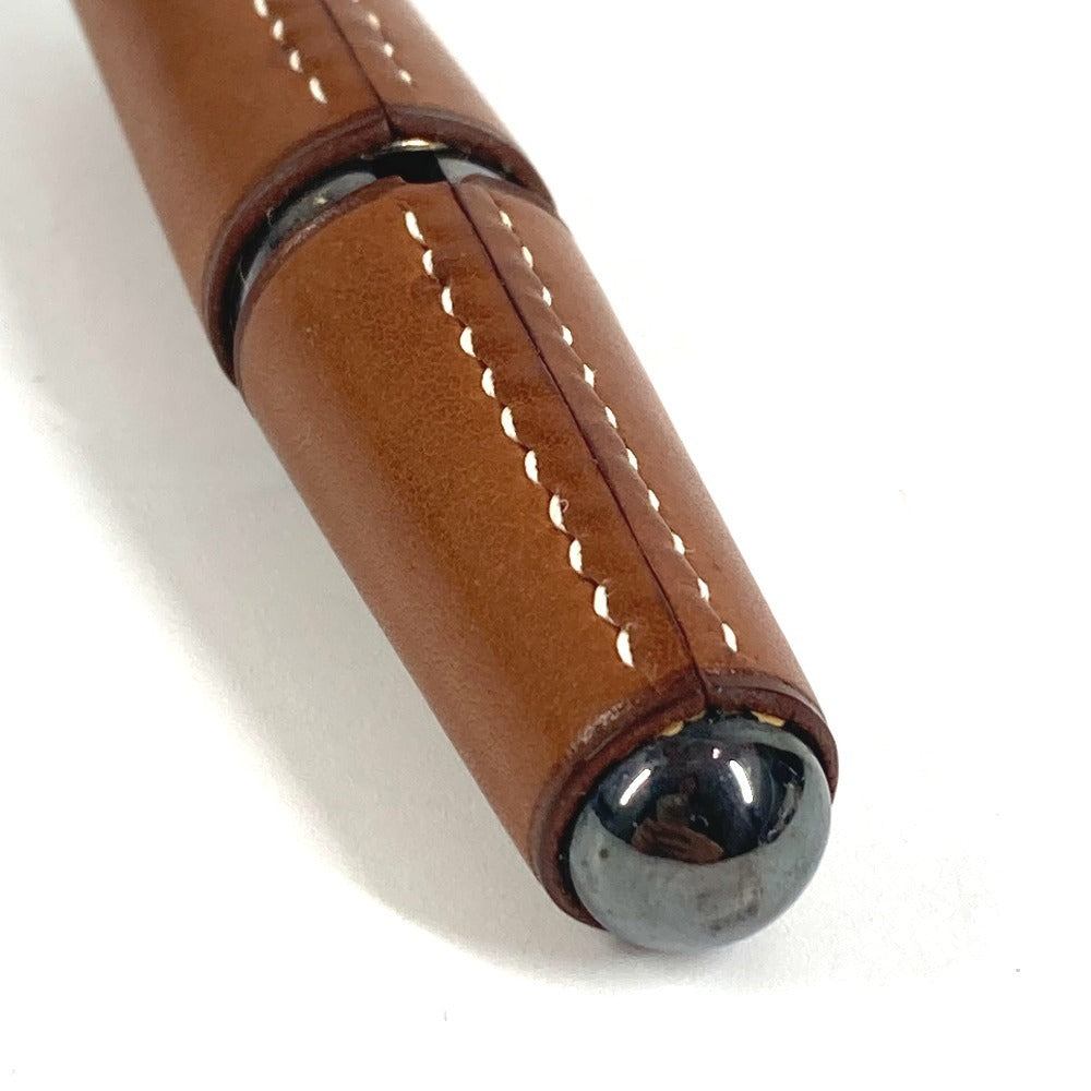 HERMES Logo Wine Opener Tableware Interior Goods Leather Unisex Brown