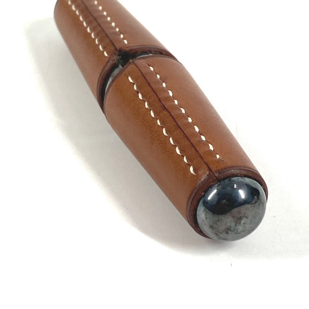 HERMES Logo Wine Opener Tableware Interior Goods Leather Unisex Brown
