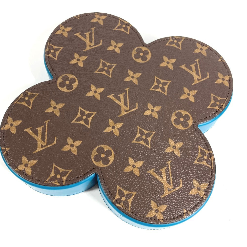 LOUIS VUITTON GI0822 モノグラム ヴィードポッシュフラワー トレイ トレー 小物入れ レザー ユニセックス ブルー