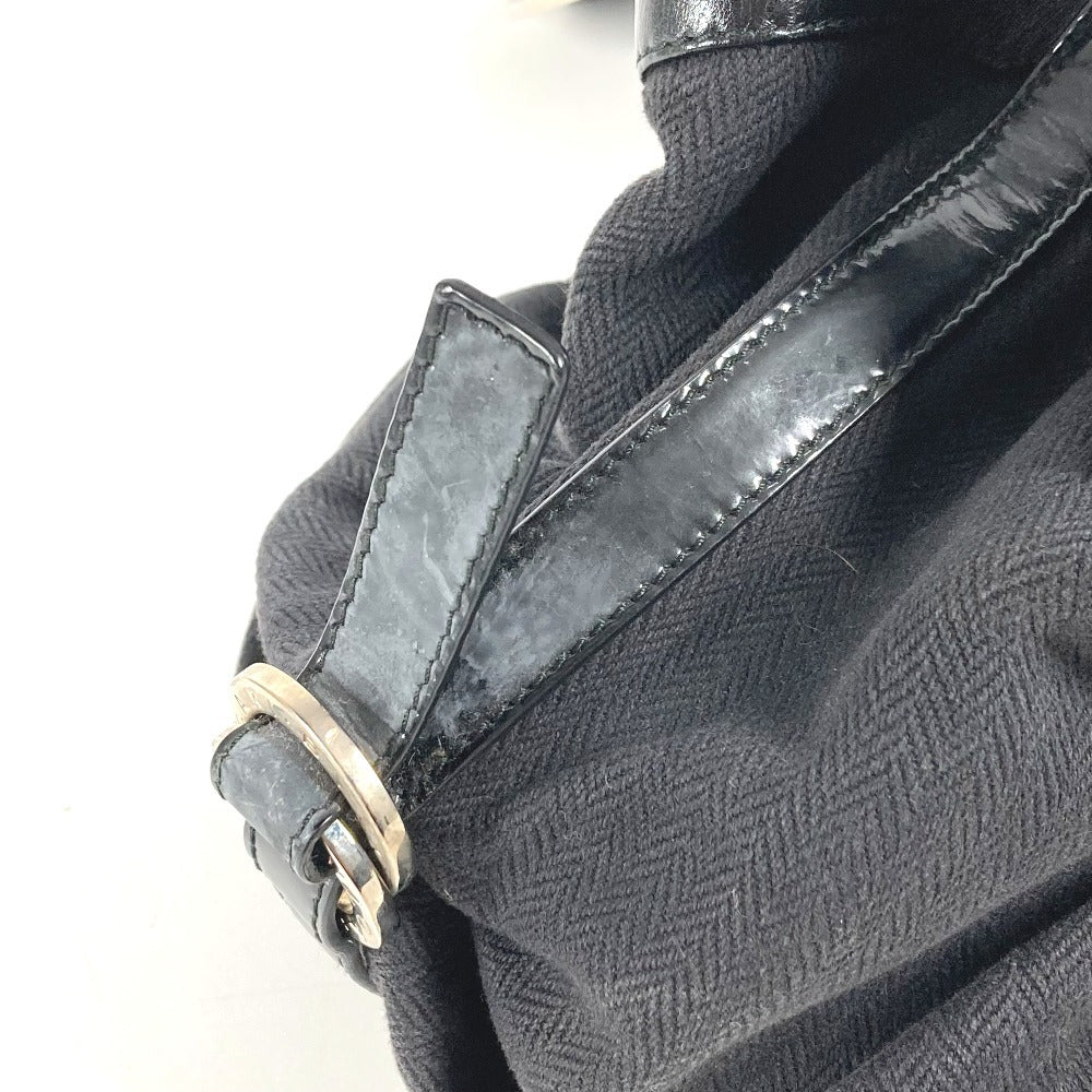 BVLGARI ダブル コイン ブルガリブルガリロゴ チャンドラ トートバッグ 肩掛け カバン ショルダーバッグ レザー レディース ブラック