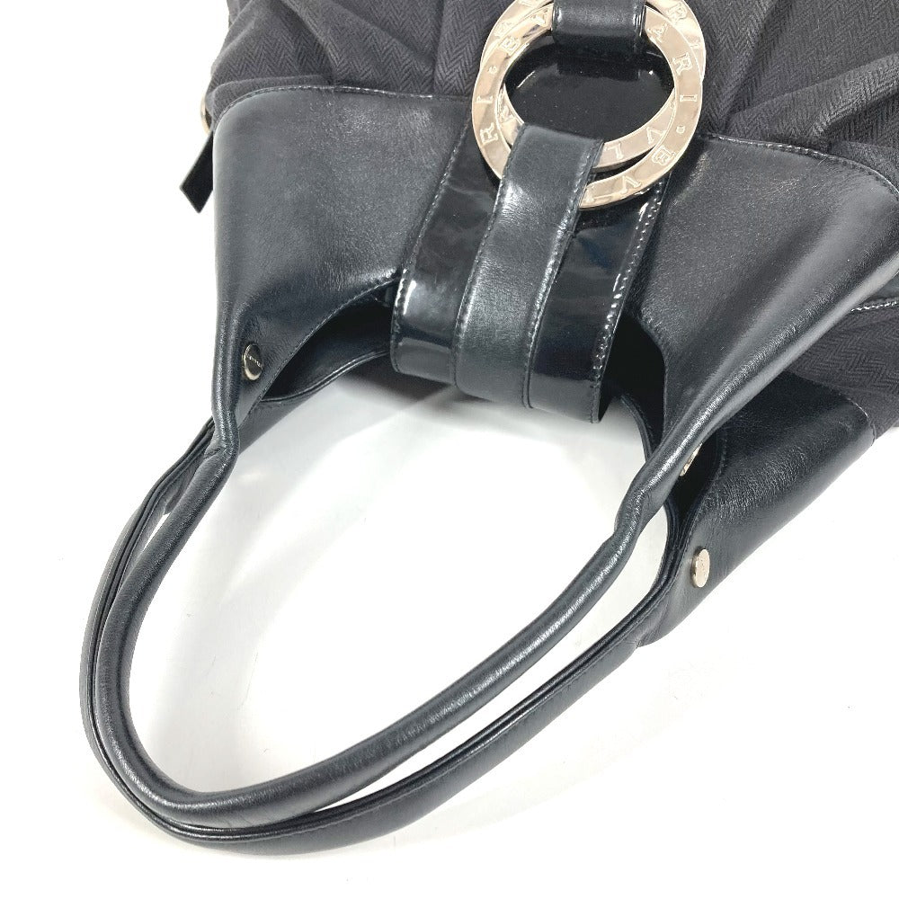 BVLGARI ダブル コイン ブルガリブルガリロゴ チャンドラ トートバッグ 肩掛け カバン ショルダーバッグ レザー レディース ブラック