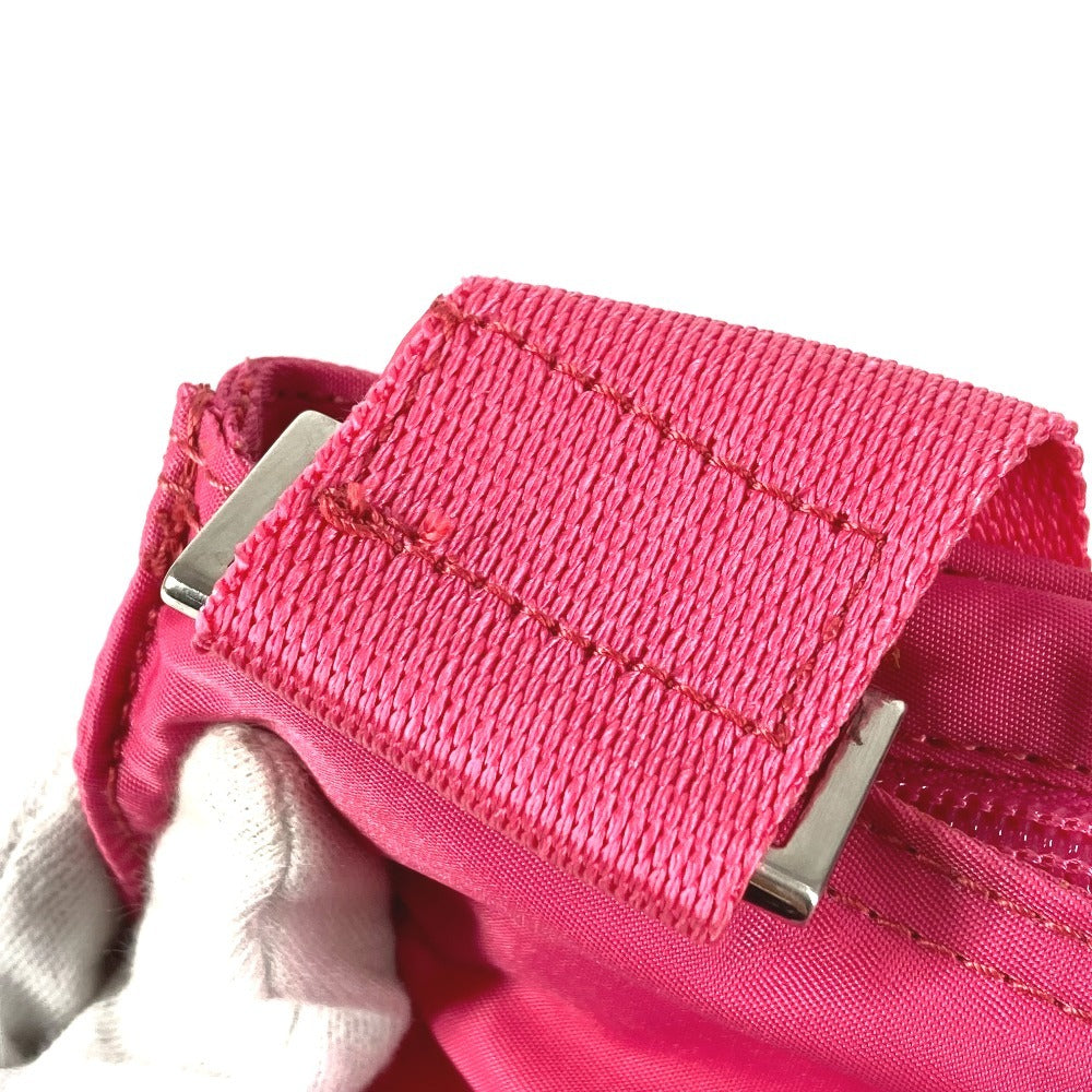PRADA Triangle Logo Plate Crossbody Shoulder Bag Nylon Unisex Pink