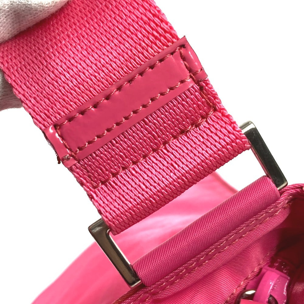 PRADA Triangle Logo Plate Crossbody Shoulder Bag Nylon Unisex Pink