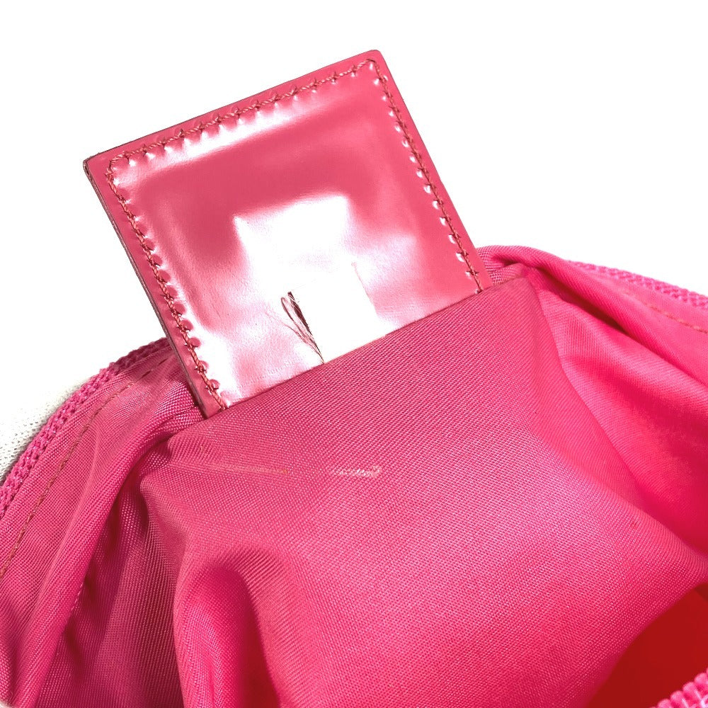 PRADA Triangle Logo Plate Crossbody Shoulder Bag Nylon Unisex Pink