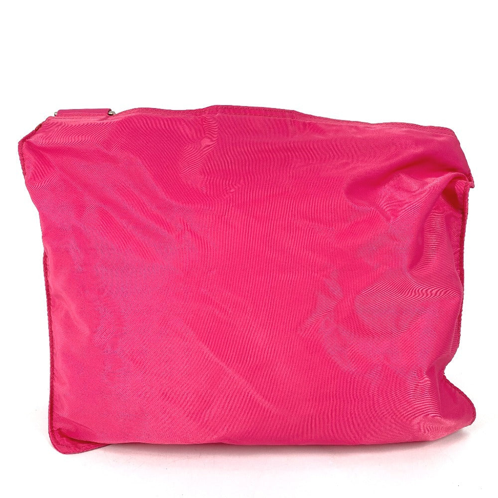 PRADA Triangle Logo Plate Crossbody Shoulder Bag Nylon Unisex Pink