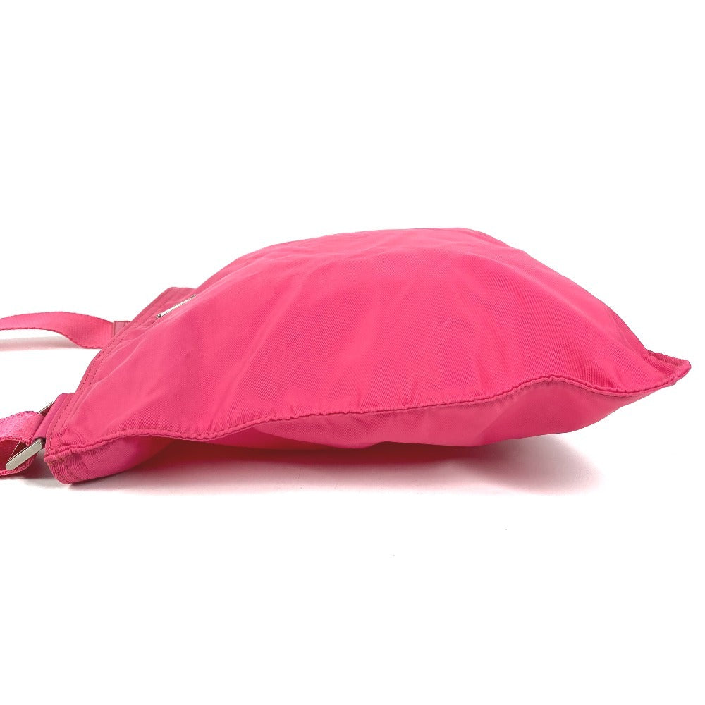 PRADA Triangle Logo Plate Crossbody Shoulder Bag Nylon Unisex Pink
