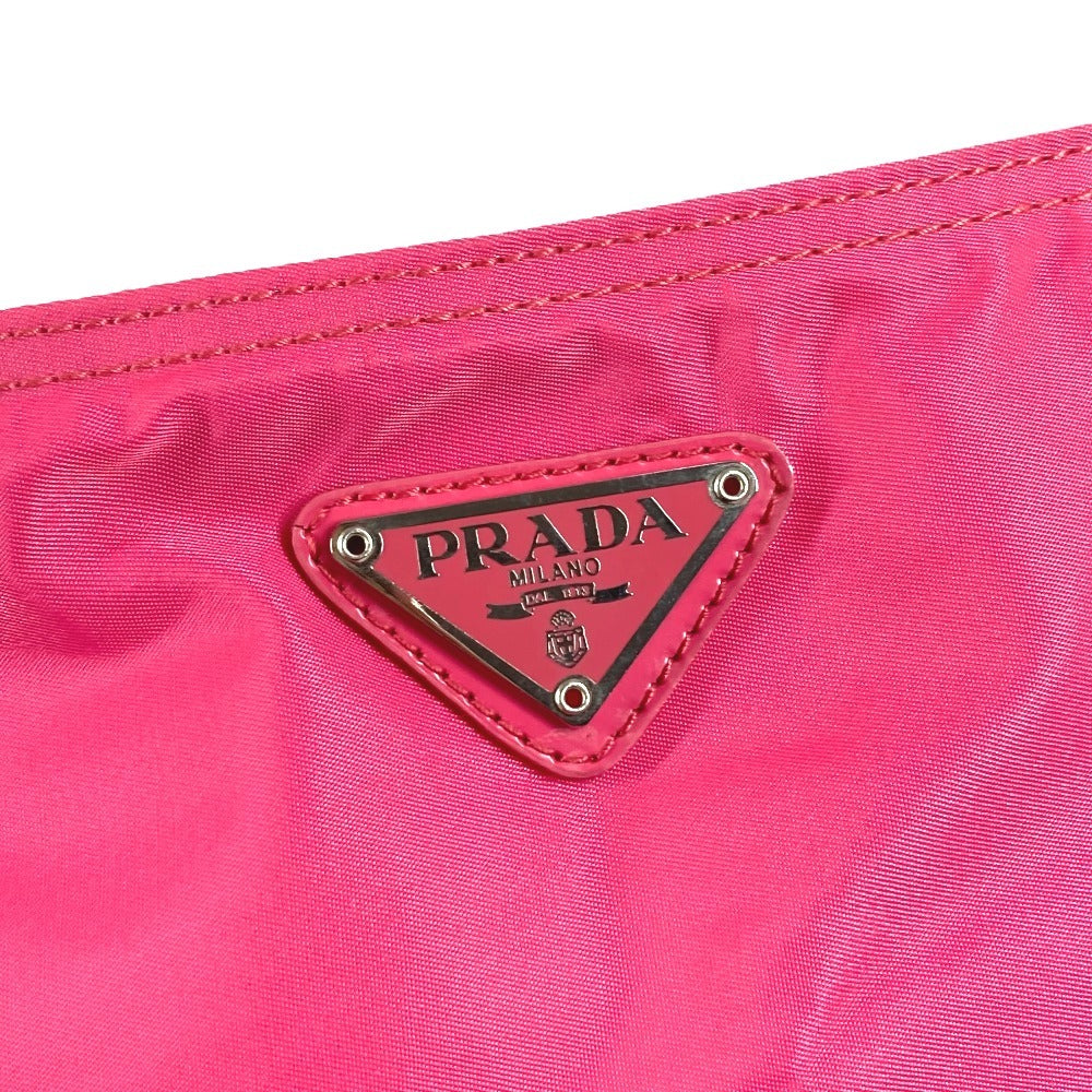 PRADA Triangle Logo Plate Crossbody Shoulder Bag Nylon Unisex Pink