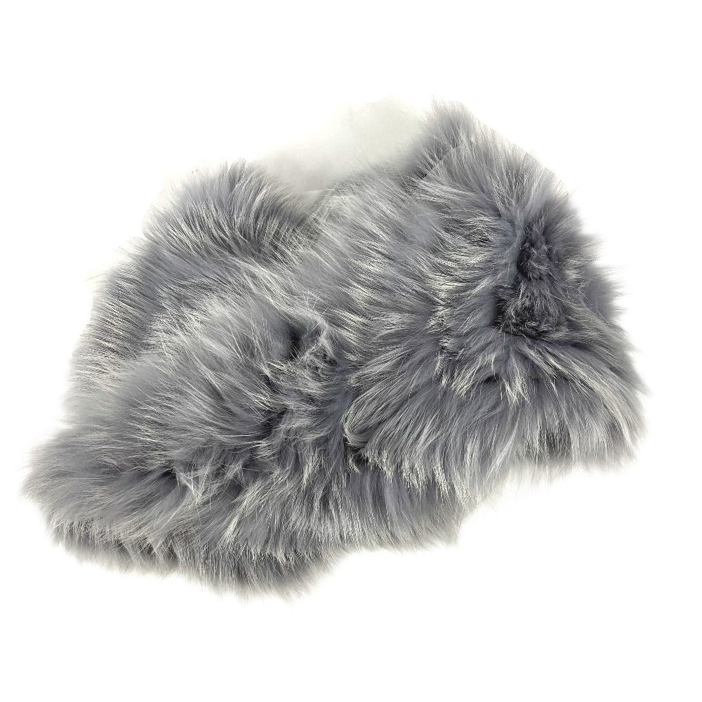 LOUIS VUITTON M75100 Tippet Accessory Logo Fur Scarf Fox Women's Light Blue