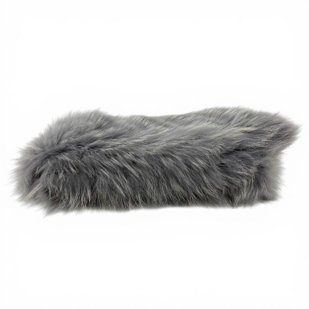 LOUIS VUITTON M75100 Tippet Accessory Logo Fur Scarf Fox Women's Light Blue