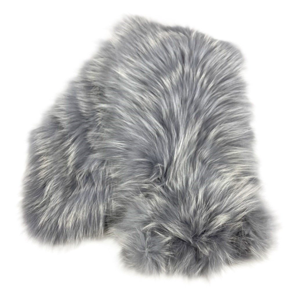 LOUIS VUITTON M75100 Tippet Accessory Logo Fur Scarf Fox Women's Light Blue