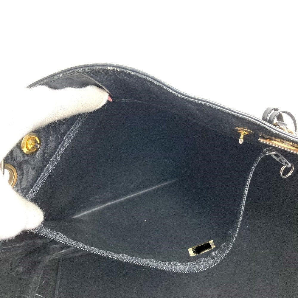 CHANEL Vintage Quilted Matelasse Double Chain Bag Shoulder Tote Bag Chain Bag Shoulder Bag Leather Ladies Black