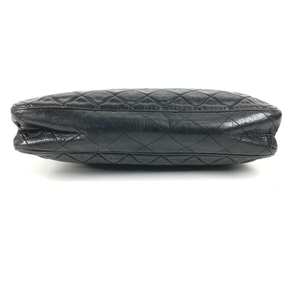 CHANEL Vintage Quilted Matelasse Double Chain Bag Shoulder Tote Bag Chain Bag Shoulder Bag Leather Ladies Black