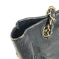 CHANEL Vintage Quilted Matelasse Double Chain Bag Shoulder Tote Bag Chain Bag Shoulder Bag Leather Ladies Black