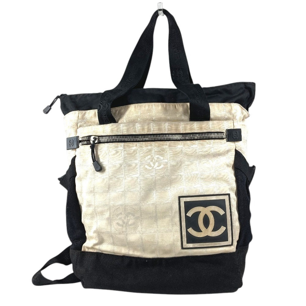 CHANEL Sport CC Coco Mark Logo Bi-Color Bag 2WAY Bag Tote Bag Shoulder Bag Backpack Nylon Unisex Black