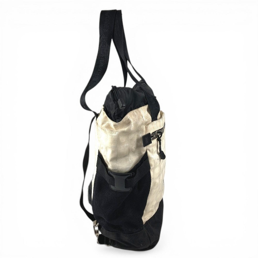 CHANEL Sport CC Coco Mark Logo Bi-Color Bag 2WAY Bag Tote Bag Shoulder Bag Backpack Nylon Unisex Black