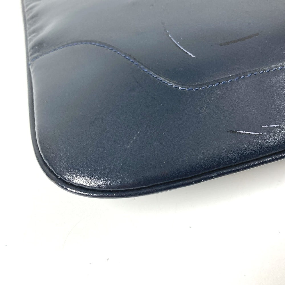 HERMES Vintage Trim 31 Bag Shoulder Bag Tote Bag Leather Unisex Navy