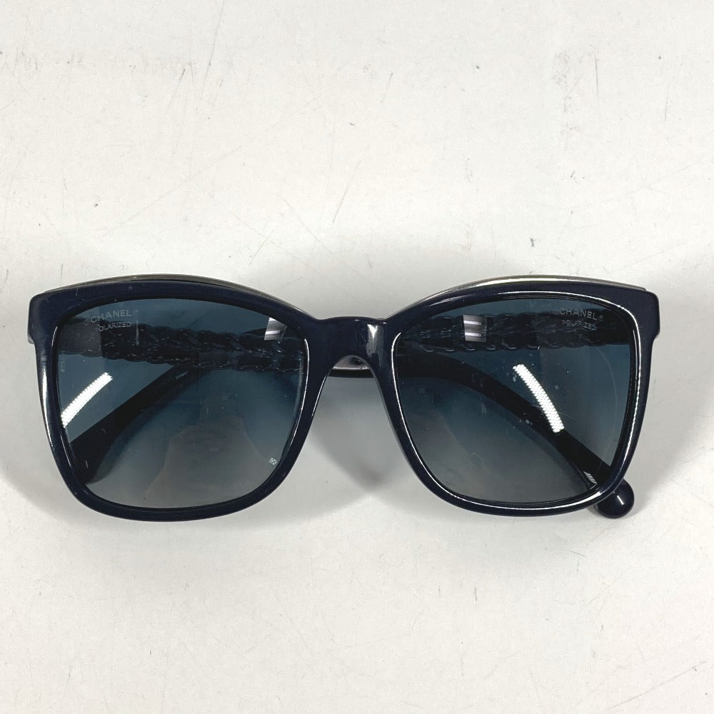 CHANEL 5360-Q-A CC Coco Mark Logo Chain Eyeglasses Eyewear Sunglasses Unisex Navy