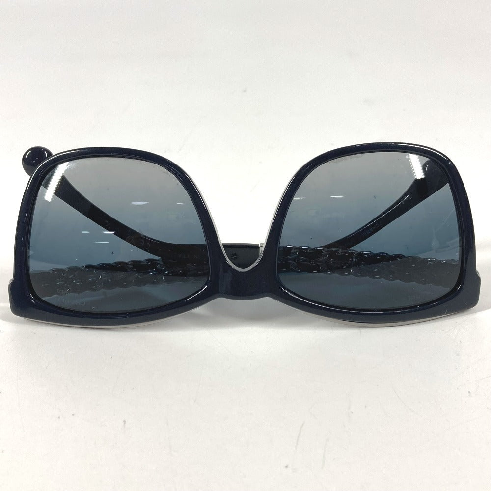 CHANEL 5360-Q-A CC Coco Mark Logo Chain Eyeglasses Eyewear Sunglasses Unisex Navy