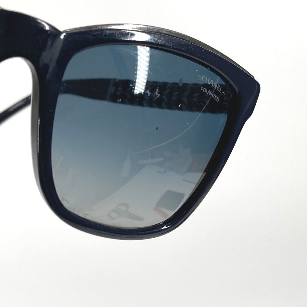 CHANEL 5360-Q-A CC Coco Mark Logo Chain Eyeglasses Eyewear Sunglasses Unisex Navy
