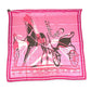 HERMES CALECHE ELASTIQUE Carre 90 Scarf Silk Unisex Pink