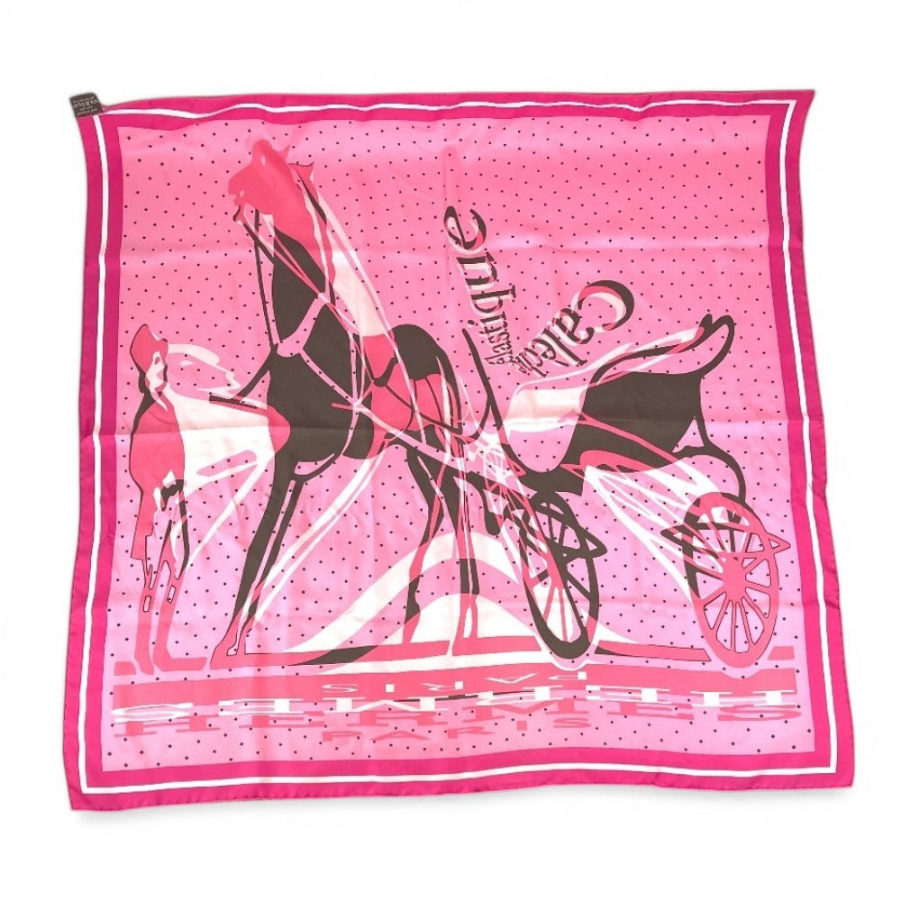 HERMES CALECHE ELASTIQUE Carre 90 Scarf Silk Unisex Pink