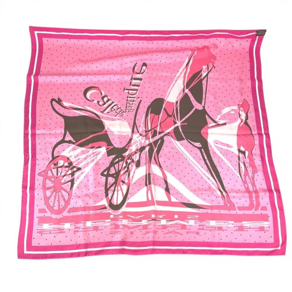 HERMES CALECHE ELASTIQUE Carre 90 Scarf Silk Unisex Pink