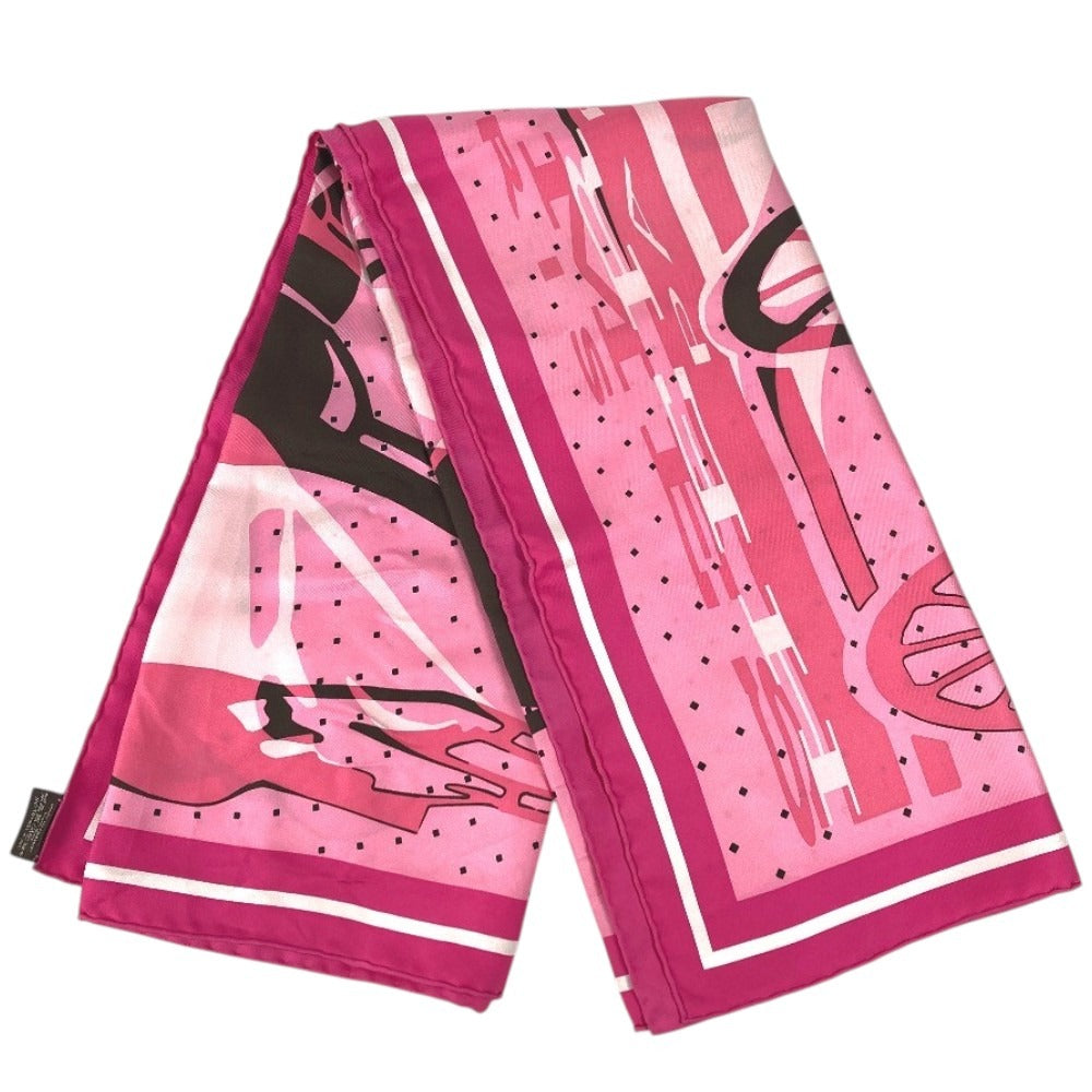 HERMES CALECHE ELASTIQUE Carre 90 Scarf Silk Unisex Pink