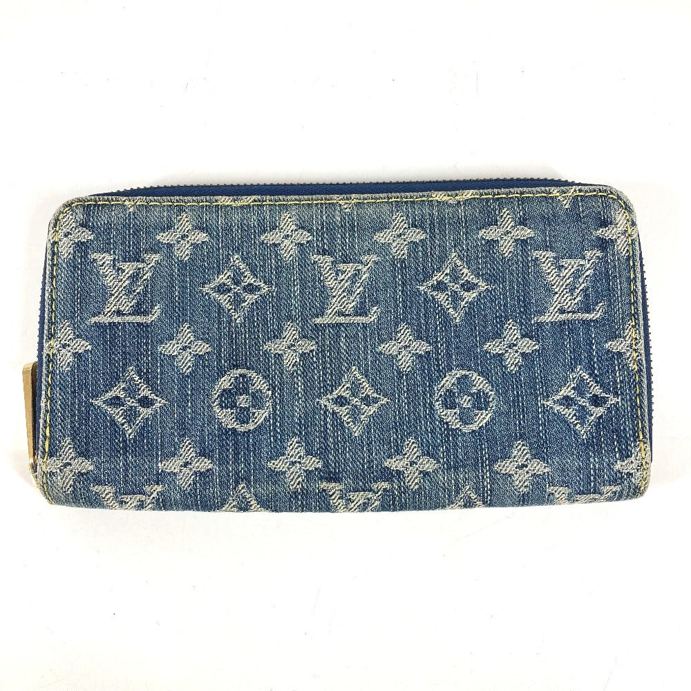 LOUIS VUITTON M95341 Monogram Denim Zippy Wallet Long Wallet Round Zipper Long Wallet Monogram Denim Canvas Unisex Blue