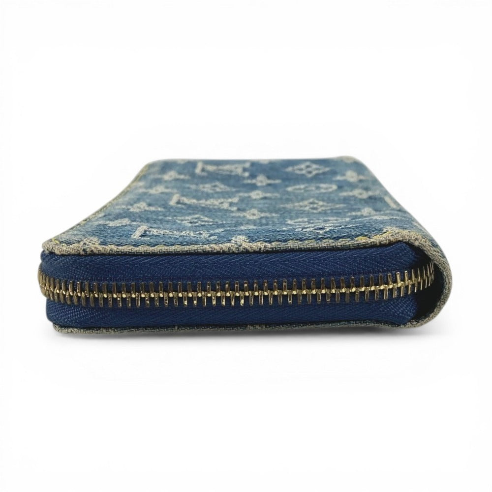 LOUIS VUITTON M95341 Monogram Denim Zippy Wallet Long Wallet Round Zipper Long Wallet Monogram Denim Canvas Unisex Blue