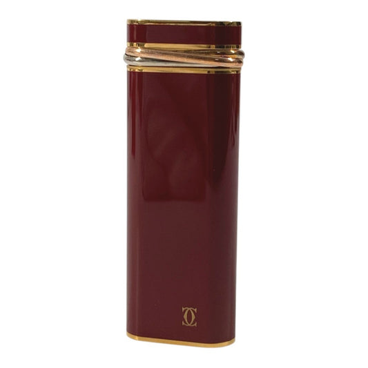 CARTIER Logo Trinity Smoking Accessory Lighter Metal Unisex Wine Red