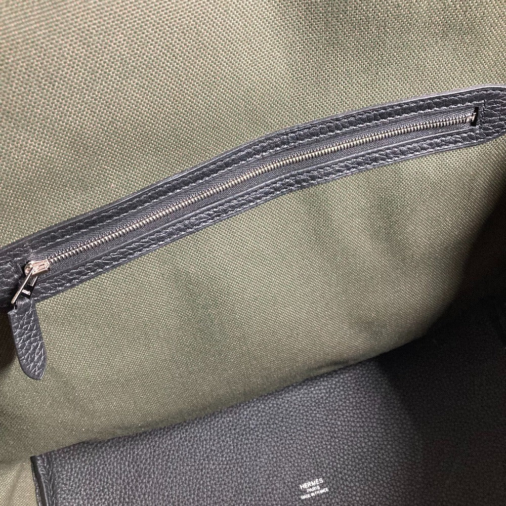 HERMES Pure Sangre Shoulder Bag Tote Bag Clemence Leather Unisex Vert Gris Vert Bronze Noir Khaki