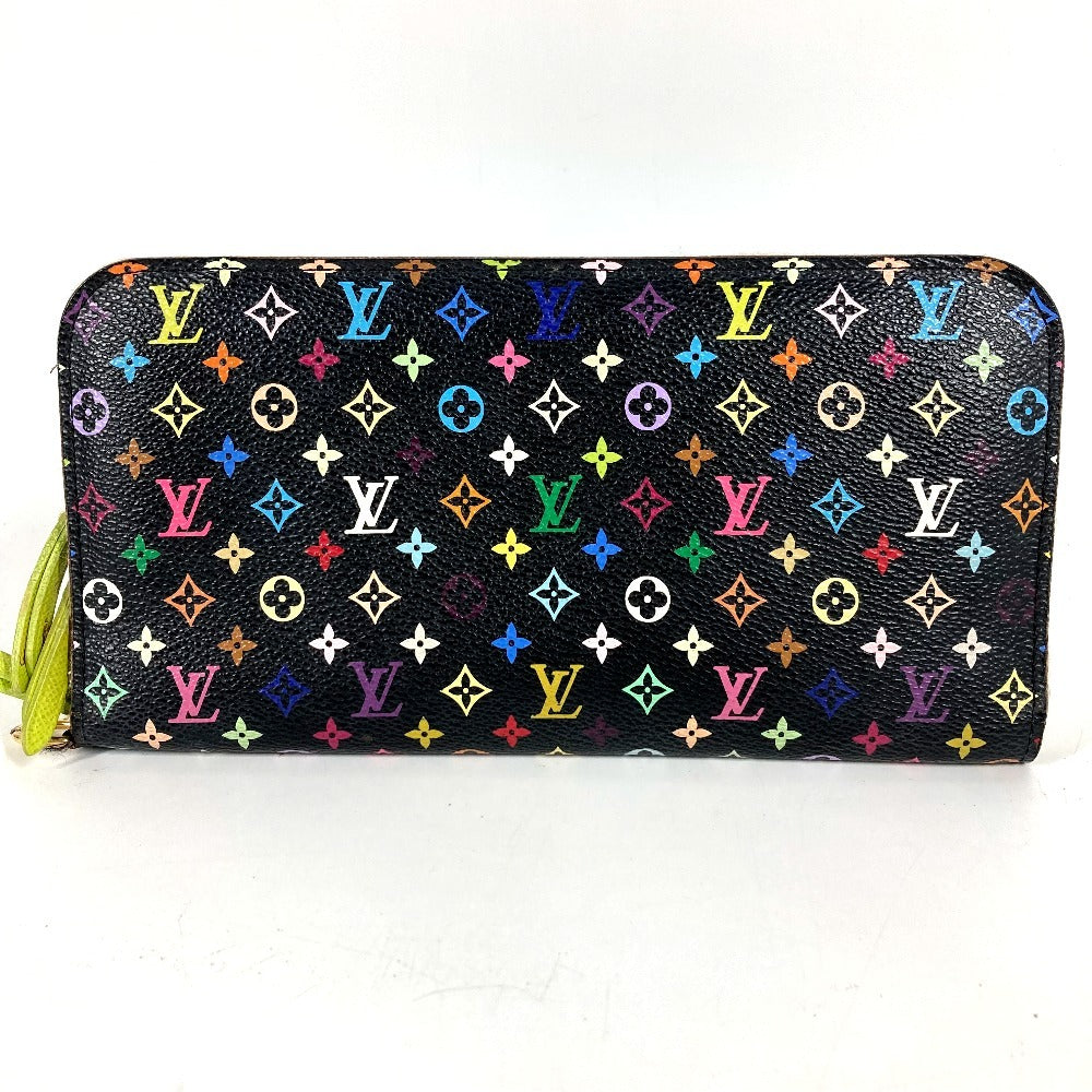 LOUIS VUITTON M93755 Monogram Multicolore Portefeuille Insolite Long Wallet Round Zipper Long Wallet Monogram Multicolore Canvas Unisex Pistache Black