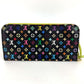 LOUIS VUITTON M93755 Monogram Multicolore Portefeuille Insolite Long Wallet Round Zipper Long Wallet Monogram Multicolore Canvas Unisex Pistache Black
