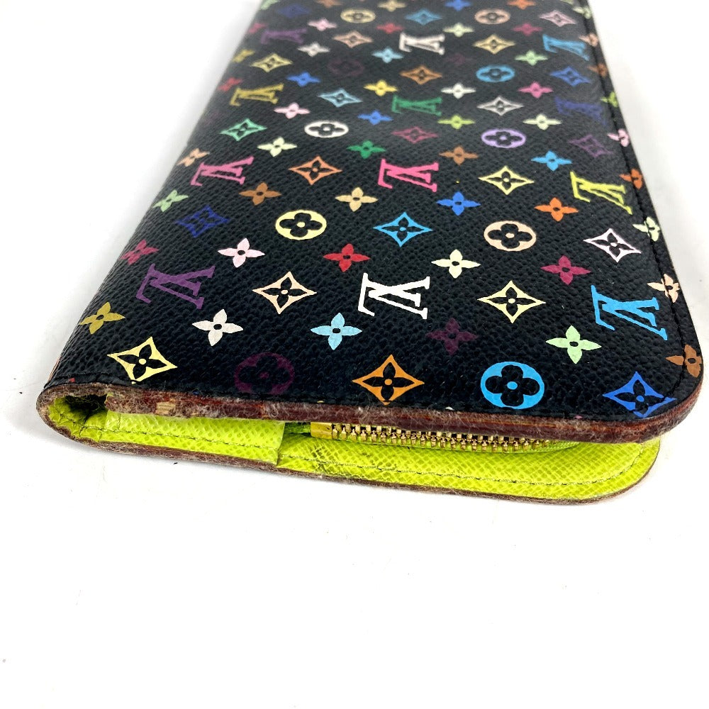 LOUIS VUITTON M93755 Monogram Multicolore Portefeuille Insolite Long Wallet Round Zipper Long Wallet Monogram Multicolore Canvas Unisex Pistache Black