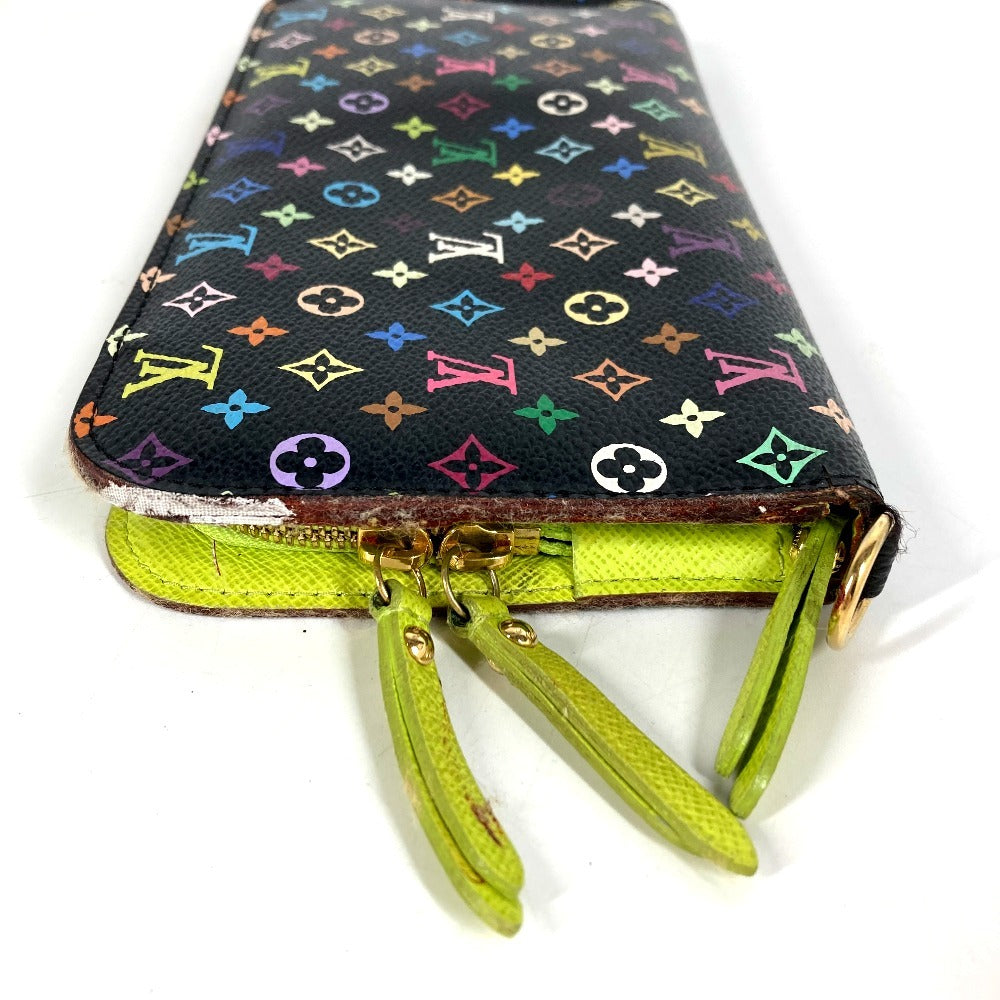 LOUIS VUITTON M93755 Monogram Multicolore Portefeuille Insolite Long Wallet Round Zipper Long Wallet Monogram Multicolore Canvas Unisex Pistache Black