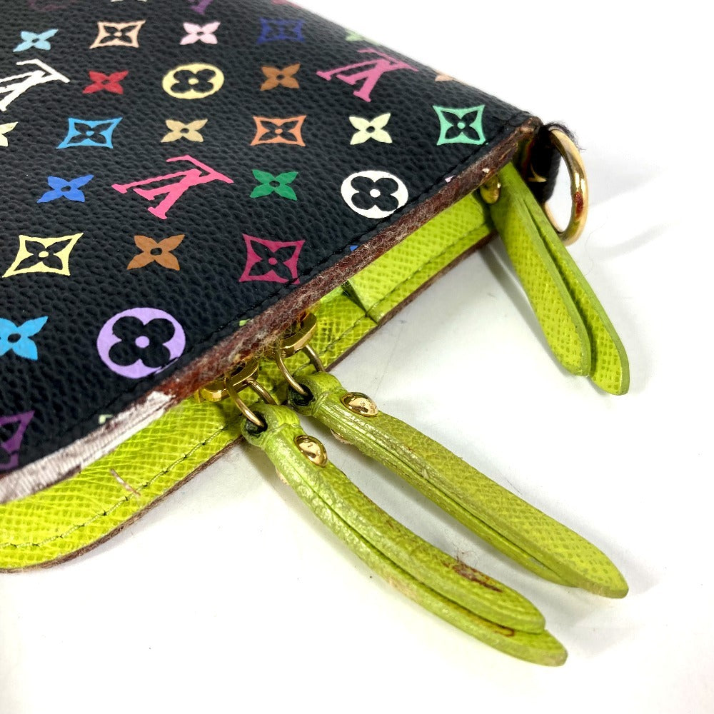 LOUIS VUITTON M93755 Monogram Multicolore Portefeuille Insolite Long Wallet Round Zipper Long Wallet Monogram Multicolore Canvas Unisex Pistache Black
