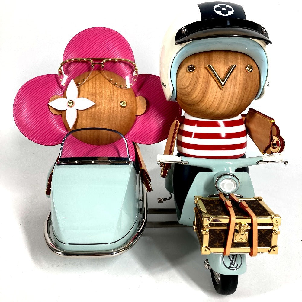 LOUIS VUITTON GI0573 Interior Ornament Vivienne Gaston Sidecar Celebration Decoration Objet Leather/Wood Unisex Multicolor