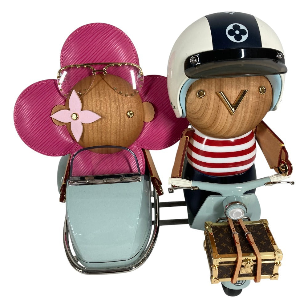 LOUIS VUITTON GI0573 Interior Ornament Vivienne Gaston Sidecar Celebration Decoration Objet Leather/Wood Unisex Multicolor