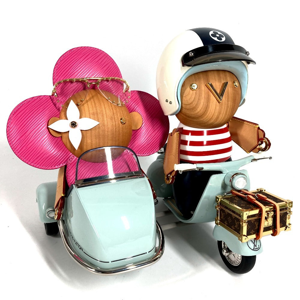 LOUIS VUITTON GI0573 Interior Ornament Vivienne Gaston Sidecar Celebration Decoration Objet Leather/Wood Unisex Multicolor